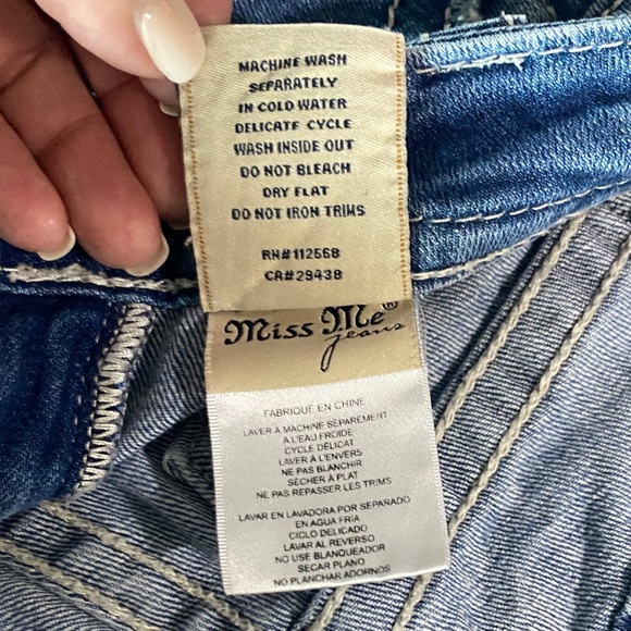 Miss Me Light Blue Distressed Skinny Jeans - Picture 7 of 8